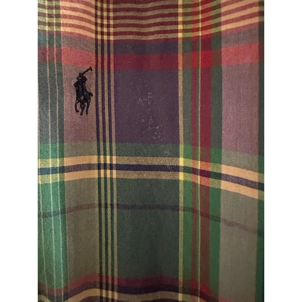 Vintage Ralph Lauren Boys Long Sleeve Plaid Mulitcolor Button Up - Sz XL (18-20)